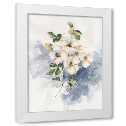 Dogwood Blossoms II White Modern Wood Framed Art Print by Swatland, Sally