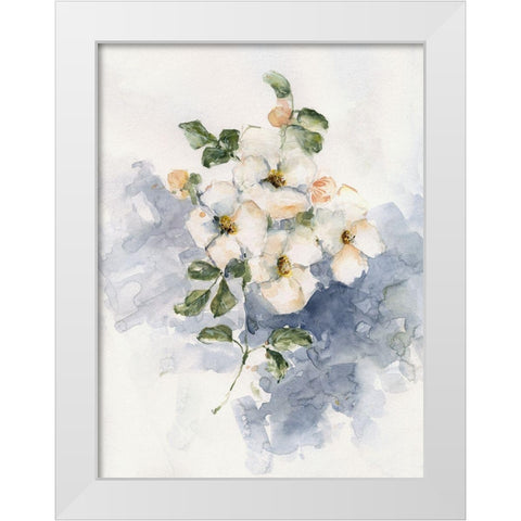 Dogwood Blossoms II White Modern Wood Framed Art Print by Swatland, Sally