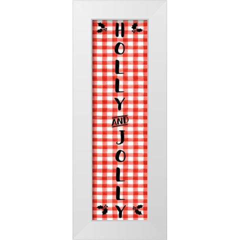 Holly And Jolly White Modern Wood Framed Art Print by CAD Designs