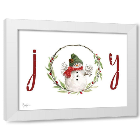 Farmhouse Christmas Joy White Modern Wood Framed Art Print by Finn, Livi