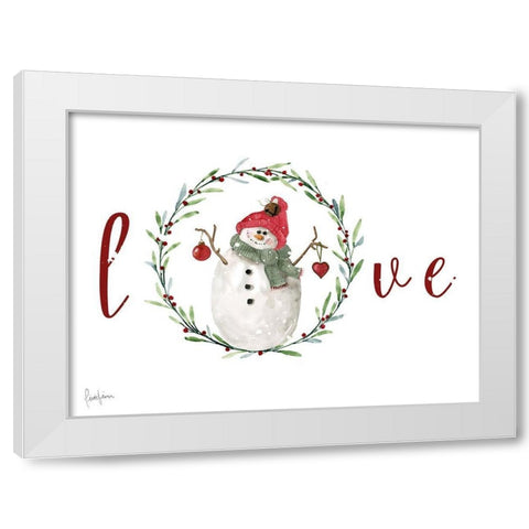 Farmhouse Christmas Love White Modern Wood Framed Art Print by Finn, Livi