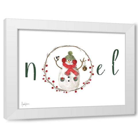 Farmhouse Christmas Noel White Modern Wood Framed Art Print by Finn, Livi