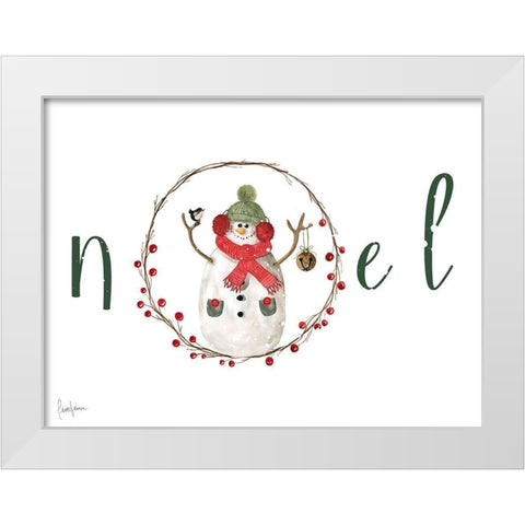 Farmhouse Christmas Noel White Modern Wood Framed Art Print by Finn, Livi