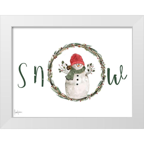 Farmhouse Christmas Snow White Modern Wood Framed Art Print by Finn, Livi