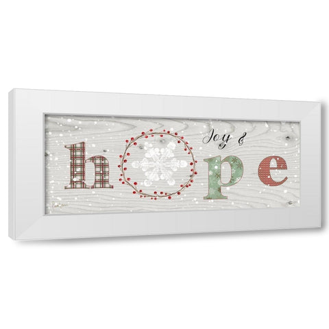 Farmhouse Christmas Hope Sign White Modern Wood Framed Art Print by Finn, Livi