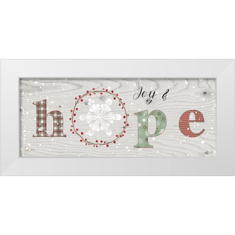 Farmhouse Christmas Hope Sign White Modern Wood Framed Art Print by Finn, Livi