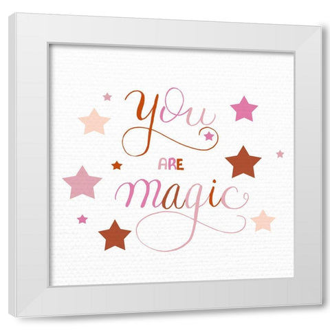 Magic White Modern Wood Framed Art Print by Santiago, Daniela