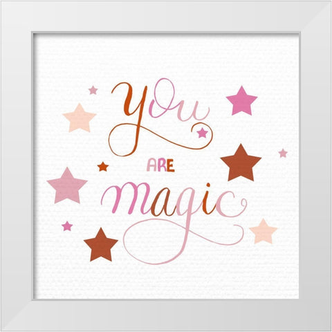 Magic White Modern Wood Framed Art Print by Santiago, Daniela