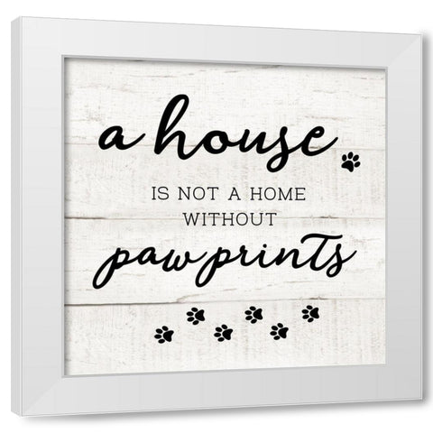 Home Pawprints White Modern Wood Framed Art Print by Murray, Amanda