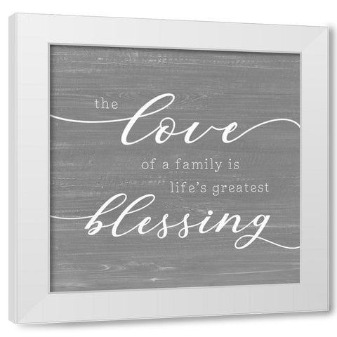 Family Blessing White Modern Wood Framed Art Print by CAD Designs