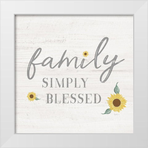 Family Simply Blessed White Modern Wood Framed Art Print by Carpentieri, Natalie