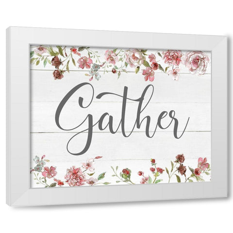 Blushing Gather White Modern Wood Framed Art Print by Robinson, Carol