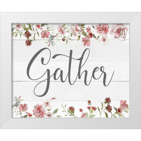 Blushing Gather White Modern Wood Framed Art Print by Robinson, Carol