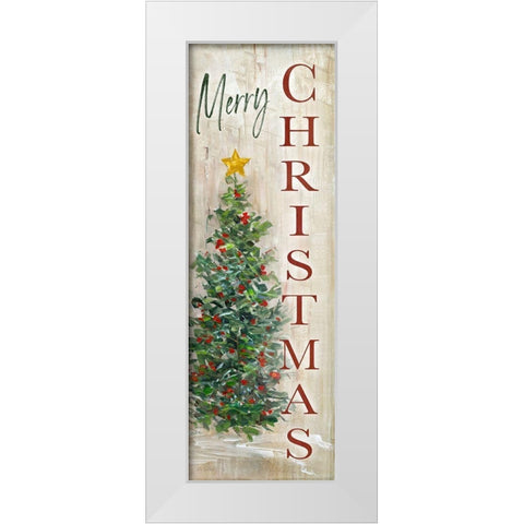 Mery Christmas Tree White Modern Wood Framed Art Print by Swatland, Sally
