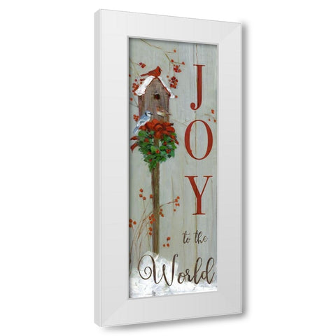 Joy Cardinals White Modern Wood Framed Art Print by Swatland, Sally