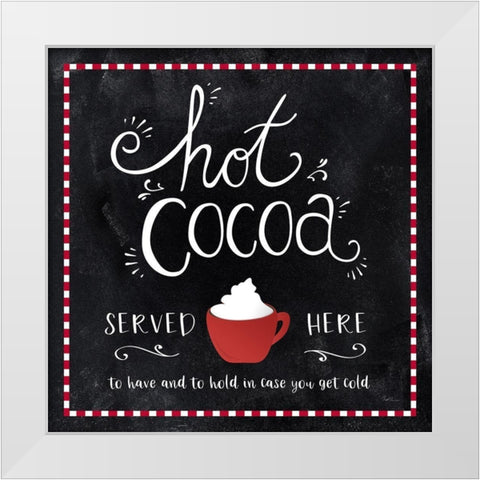 Hot Cocoa White Modern Wood Framed Art Print by Carpentieri, Natalie