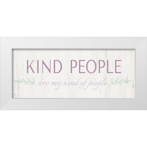Kind People White Modern Wood Framed Art Print by CAD Designs