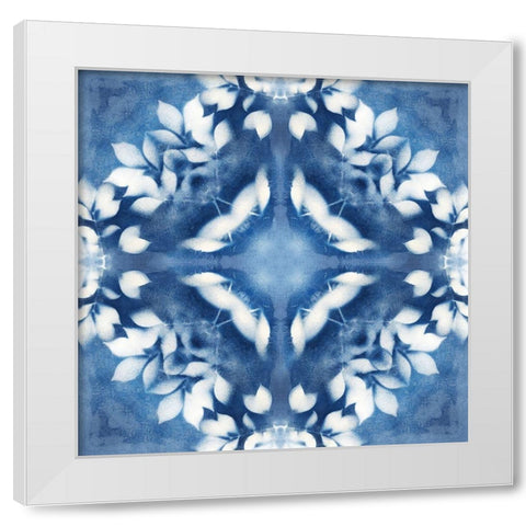 Navy Nature Kaleidoscope I White Modern Wood Framed Art Print by Nan