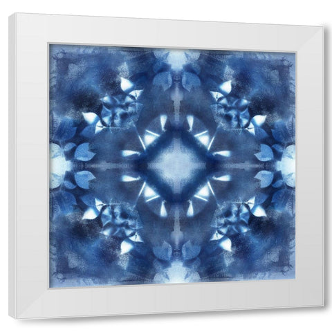 Navy Nature Kaleidoscope II White Modern Wood Framed Art Print by Nan