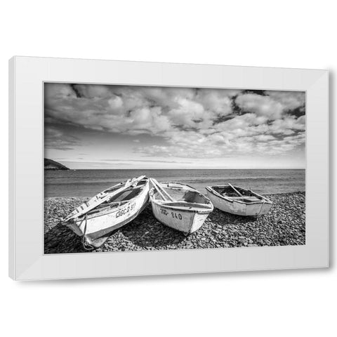Canary Island Fishing Boats White Modern Wood Framed Art Print by Delimont, Danita