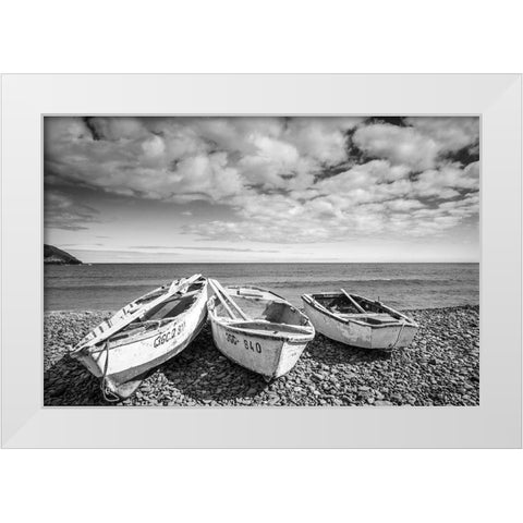 Canary Island Fishing Boats White Modern Wood Framed Art Print by Delimont, Danita