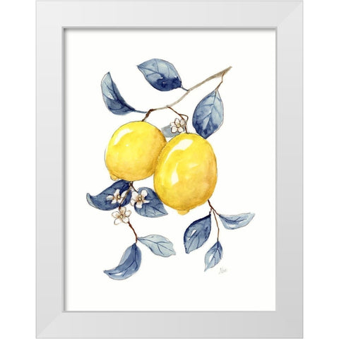 Odyssey Lemons I White Modern Wood Framed Art Print by Nan