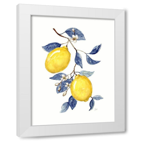 Odyssey Lemons II White Modern Wood Framed Art Print by Nan