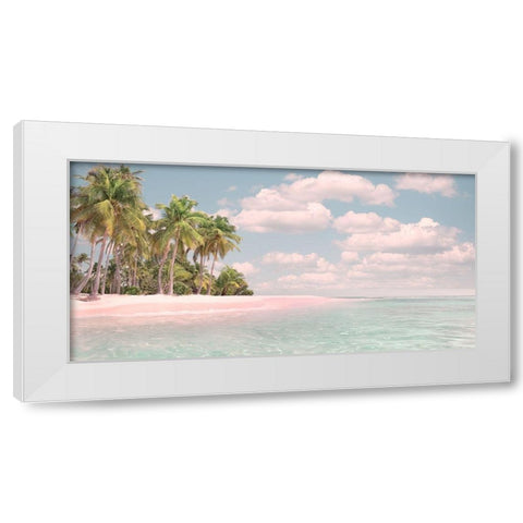 Pink Sand and Palms White Modern Wood Framed Art Print by Calascibetta, Mike
