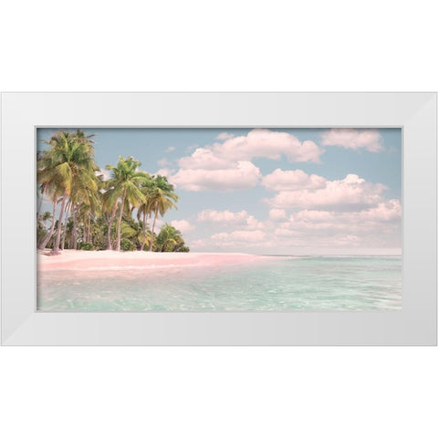 Pink Sand and Palms White Modern Wood Framed Art Print by Calascibetta, Mike