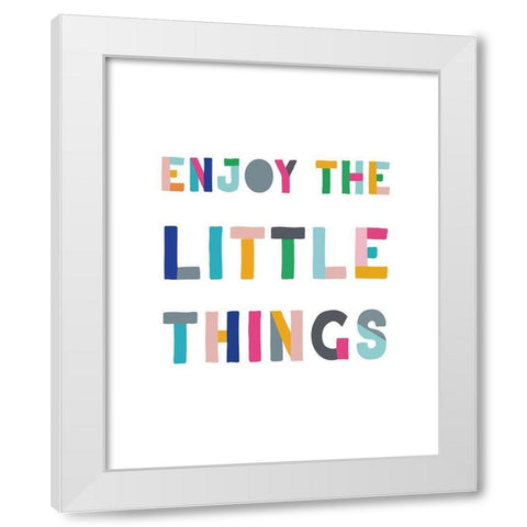 Little Things White Modern Wood Framed Art Print by CAD Designs