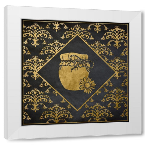 Golden Honey Pot White Modern Wood Framed Art Print by Santiago, Daniela
