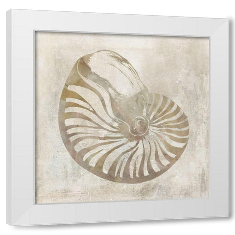 Seashell Illusion I White Modern Wood Framed Art Print by Robinson, Carol