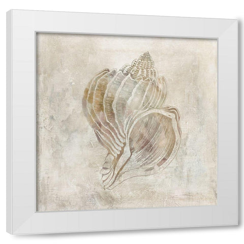Seashell Illusion III White Modern Wood Framed Art Print by Robinson, Carol