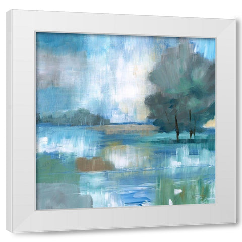 Morning Light White Modern Wood Framed Art Print by Nan