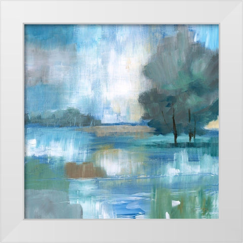 Morning Light White Modern Wood Framed Art Print by Nan