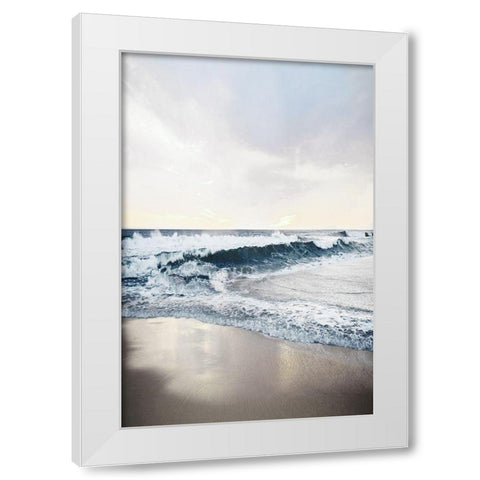 Shimmering Tides White Modern Wood Framed Art Print by Carpentieri, Natalie