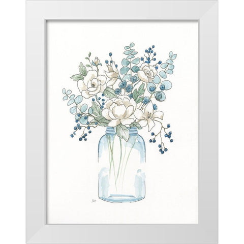 Sofly Whisper Bouquet I White Modern Wood Framed Art Print by Nan