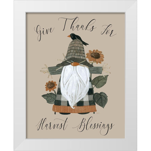 Harvest Gnomes Blessing White Modern Wood Framed Art Print by Finn, Livi