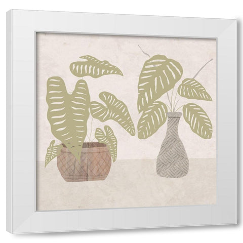 Potted Still Life White Modern Wood Framed Art Print by Santiago, Daniela
