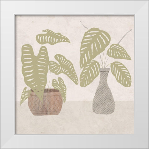 Potted Still Life White Modern Wood Framed Art Print by Santiago, Daniela