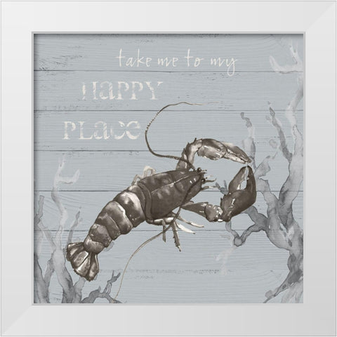 Seaside Sentiment III White Modern Wood Framed Art Print by Robinson, Carol