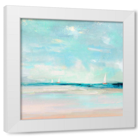 Caribbean Morning White Modern Wood Framed Art Print by Swatland, Sally