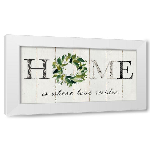 Love Resides White Modern Wood Framed Art Print by Robinson, Carol