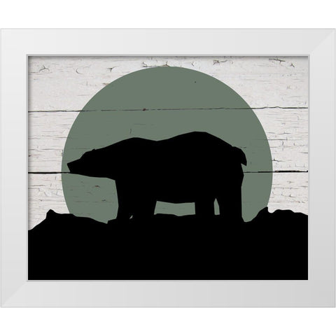 Mountain Bear White Modern Wood Framed Art Print by Craven, Katrina