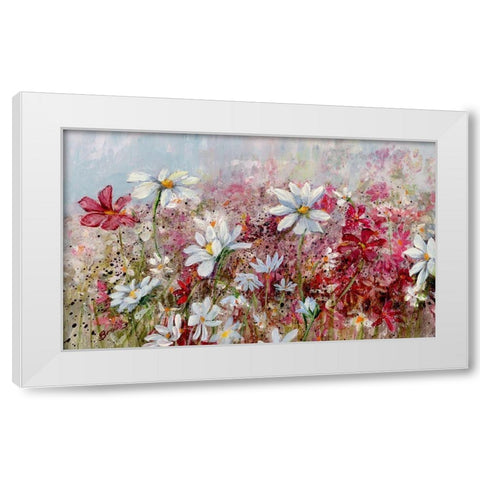 Wildflower Fance White Modern Wood Framed Art Print by Brooks, Donna