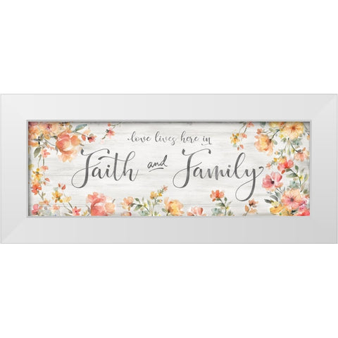 Faith and Family White Modern Wood Framed Art Print by Robinson, Carol