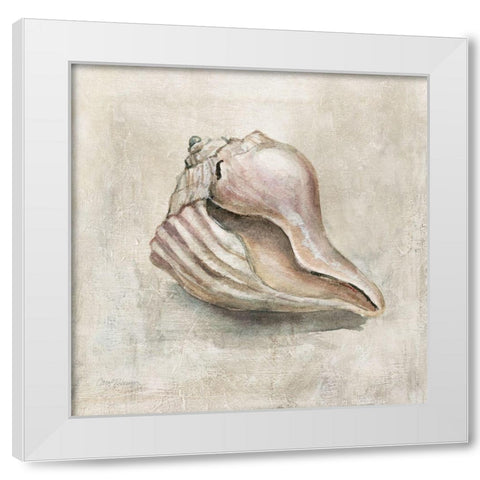 Seashell Textures III White Modern Wood Framed Art Print by Robinson, Carol