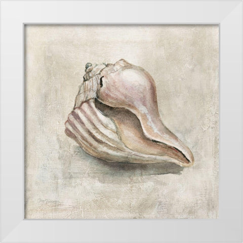 Seashell Textures III White Modern Wood Framed Art Print by Robinson, Carol