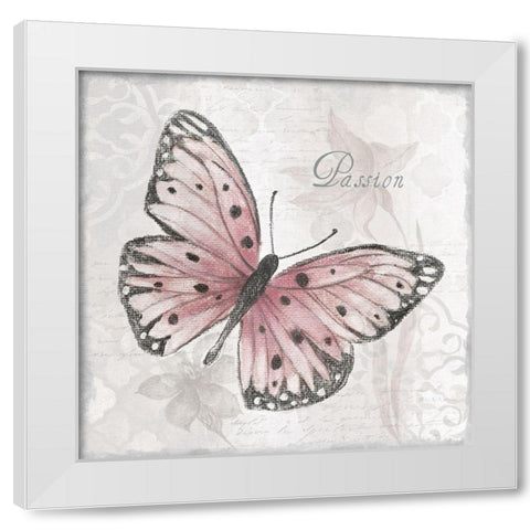Passion Butterfly White Modern Wood Framed Art Print by Tava Studios