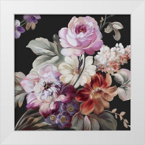 Midnight Garden White Modern Wood Framed Art Print by Robinson, Carol